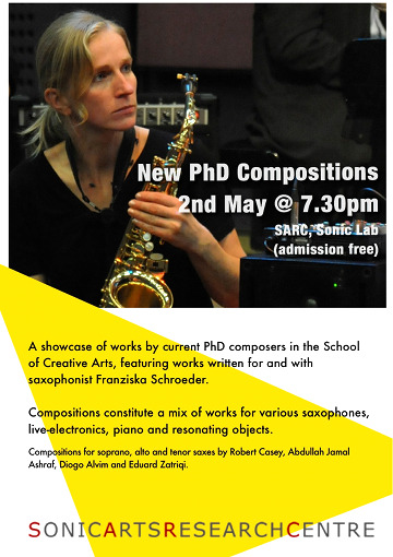 Franziska Schroeder, Showcase Concert 2012 flyer. Copyright 2012, Franziska Schroeder; photograph by Caroline Forbes.